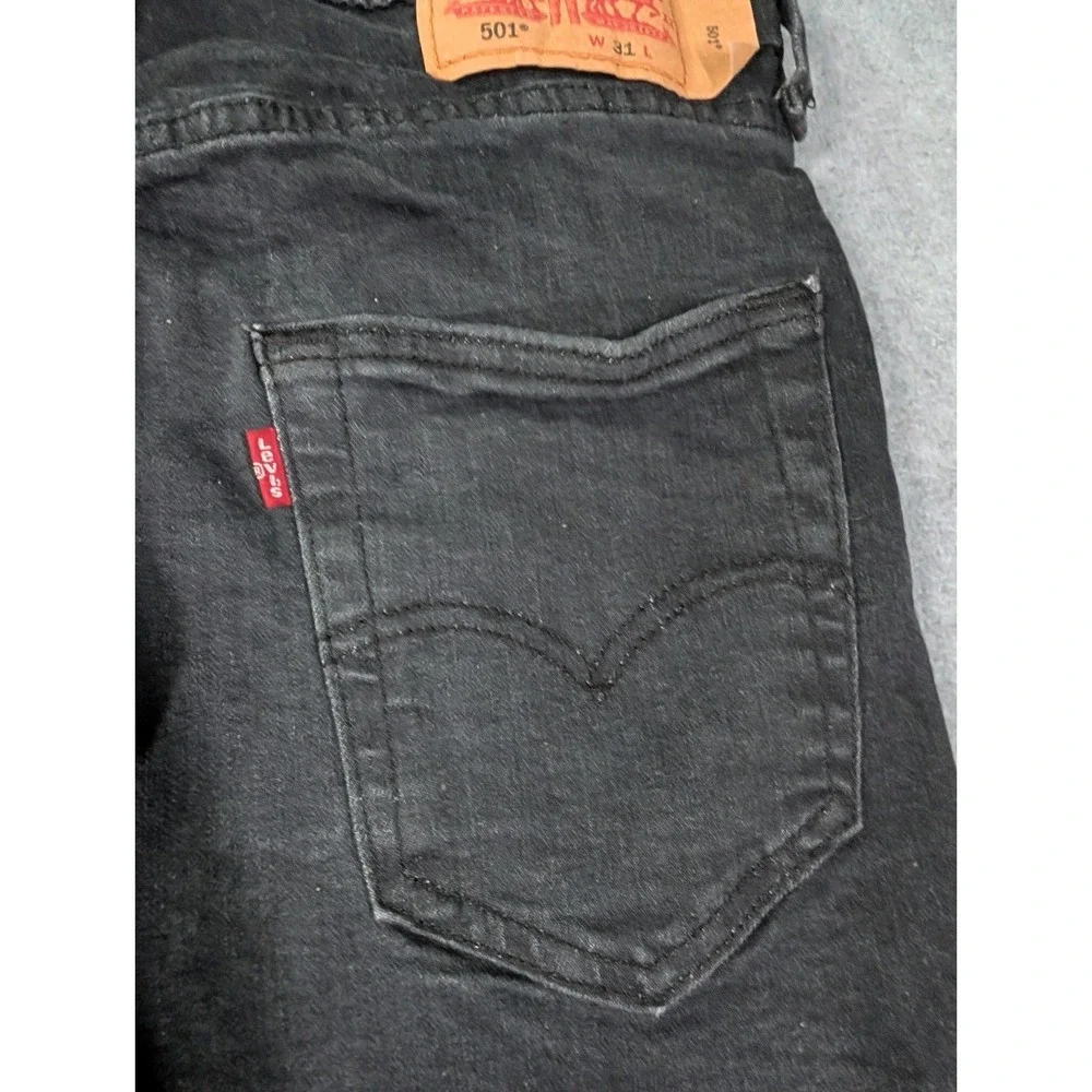 Levi's 501 Button Fly Denim Shorts Men's 31 Black Jean Shorts Skate Grunge